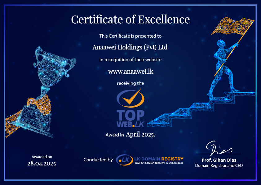 April certificate for anaawei.lk