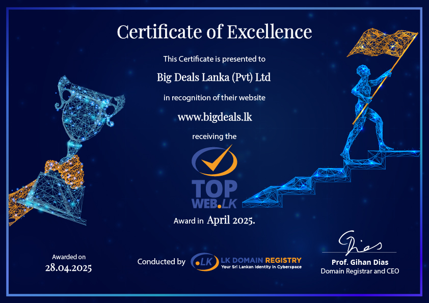 April certificate for bigdeals.lk
