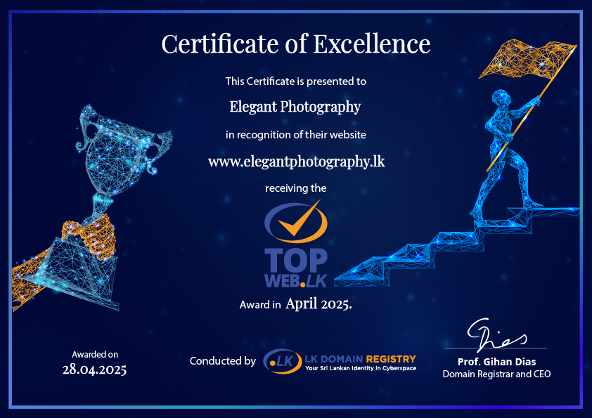 April certificate for elegantphotography.lk