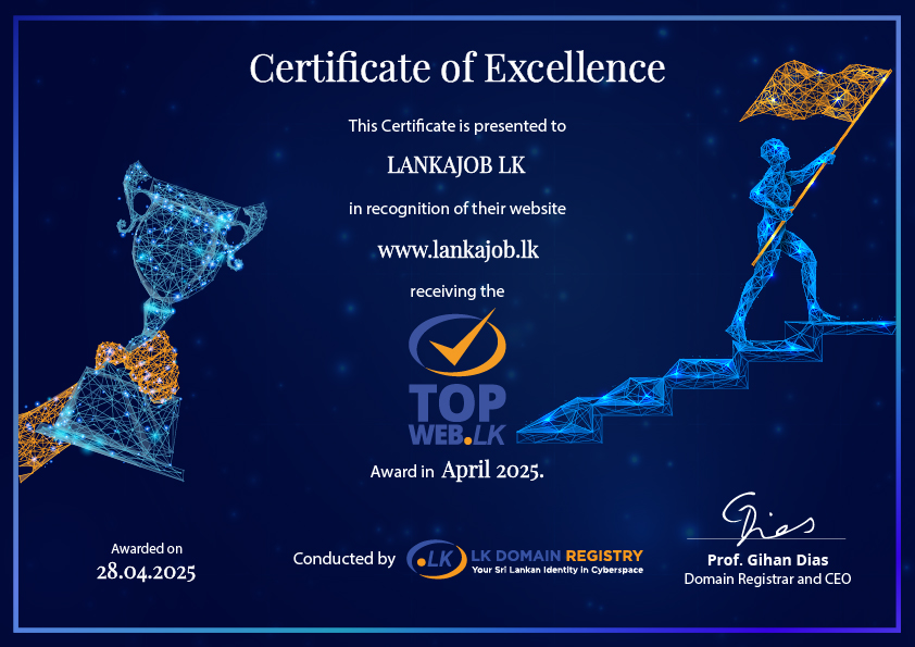 April certificate for lankajob.lk