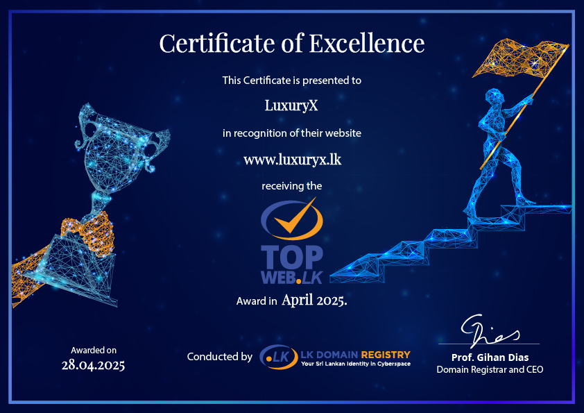 April certificate for luxuryx.lk